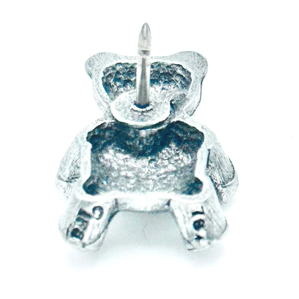 Vintage Teddy Bear Silver Tone Pin Brooch Cute Whimsical Retro Gift Kitsch